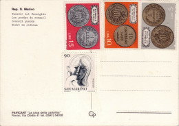 COMMEMORATIVI  _ SAN MARINO   - Card _ CARTOLINA  /   Lire 90 + 15+ 10 + 5  Non Viaggiati - Brieven En Documenten