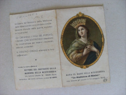 Calendarietto/calendario Santino Maria SS. Madre Della Misericordia "La Madonna Di Rimini" 1948 - Big : 1941-60