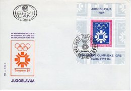 YUGOSLAVIA 1983 Winter Olympics Block FDC With Belgrade Postmark.  Michel Block 22 - FDC