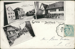 67 DAMBACH LA VILLE / Ober-Strasse, Schulhaus Mit Knabenschule, Maktplatz Mit Gemeindebrunnen Und Kaufhaus / - Dambach-la-ville