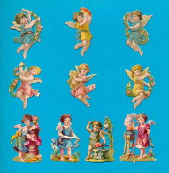 LOT 10 VICTORIAN SCRAP, LITTLE ANGELS, AMORS, DECOUPIS  ANCIENS GAUFRE, ANGE, AMOR,, EX Cond, + Grande 3 X 4 Cm - Engelen