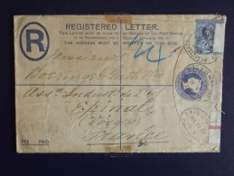 Grande Bretagne Entier Postal Recommandé Avec Timbre Perforé - Entiers Postaux