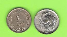 SINGAPUR - SINGAPORE -  5 Cents  KM2 - Ver Años - Look Years - Singapore