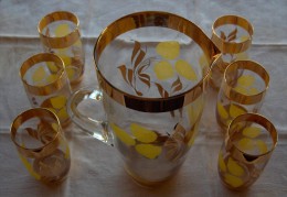 SERVICE ORANGEADE CRISTALLERIE ET VERRERIE DE MONACO ANNEES 50-60 - Glas & Kristall