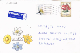 FLOWERS STAMP ON COVER, 2008, FINLAND - Cartas & Documentos