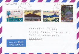 AIR MAIL, ISLANDS STAMPS ON COVER, NICE FRANKING, 2009, JAPAN - Brieven En Documenten
