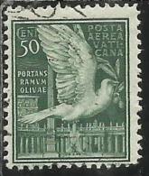 VATICANO VATIKAN VATICAN 1938 POSTA AEREA AIR MAIL SOGGETTI VARI CENT. 50 USATO USED - Poste Aérienne