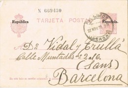 9438. Entero Postal PALAMOS (Gerona) 1931. Alfonso XIII Republica - 1931-....