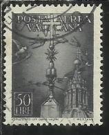 VATICANO VATIKAN VATICAN 1947 POSTA AEREA AIR MAIL SOGGETTI VARI LIRE 50 USATO USED - Airmail