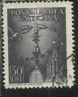 VATICANO VATIKAN VATICAN 1947 POSTA AEREA AIR MAIL SOGGETTI VARI LIRE 50 USATO USED - Airmail