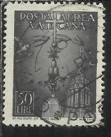 VATICANO VATIKAN VATICAN 1947 POSTA AEREA AIR MAIL SOGGETTI VARI LIRE 50 USATO USED - Poste Aérienne