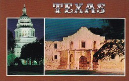 Texas State Capitol And The Alamo At Night San Antonio Texas - San Antonio