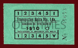 PORTUGAL - BILHETE CAPICUA - TRANSPORTES BEIRA RIO - OLD TICKET - Europa