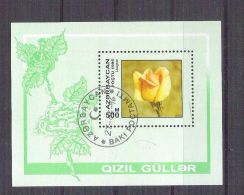 Azerbaijan 1996 Flowers, Roses, Perf. Sheet, Used AB.038 - Azerbeidzjan