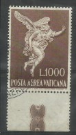 VATICANO VATIKAN VATICAN 1962 POSTA AEREA AIR MAIL ARCANGELO GABRIELE ARCHANGEL GABRIEL LIRE 1000 USATO USED - Airmail