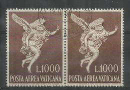VATICANO VATIKAN VATICAN 1962 POSTA AEREA AIR MAIL ARCANGELO GABRIELE ARCHANGEL GABRIEL LIRE 1000 COPPIA USATA PAIR USED - Airmail