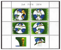 Surinam / Suriname 2014 WK Voetbal Worldcup Soccer MNH With Tab - 2014 – Brazilië