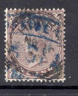 INDIA, Squared Circle Postmark ´HOWRAH ´ On Q Victoria Stamp - 1882-1901 Imperium