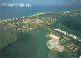 CPM - ST. ARMANDS KEY - Air View Showing Miles Of Beautiful Beach - Sarasota