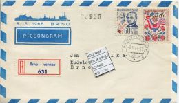 JF0625 Czechoslovakia 1966 Mail Delivery Carrier Pigeon Cover MNH - Aerogrammi