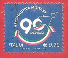 ITALIA REPUBBLICA USATO - 2013 - 90º Anniversario Dell´aeronautica Militare Italiana - € 0,70 - S. 3383 - 2011-20: Used