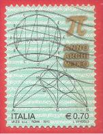 ITALIA REPUBBLICA USATO - 2013 - Anno Archimedeo - € 0,70 - S. ---- - 2011-20: Gebraucht