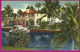 Fort Lauderdale FL Florida Yacht Houses 1950s Linen Nice Scenic Postcard - Fort Lauderdale