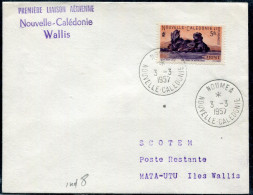 NOUVELLE CALEDONIE - N° 272 / LETTRE AVION DE NOUMEA LE 3/3/1957, 1ére  LIAISON NOUMEA WALLIS DU 3/3/1957 - TB - Lettres & Documents