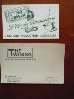 2 Buvards THES. NAJA. Production AUSSAGE N°511 Et TWINING. Années 50.Très Bon Etat - Café & Té