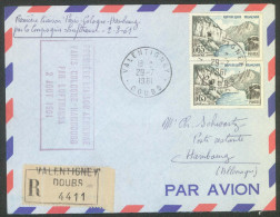 Lufthansa 1961 Paris - Cologne - Hambourg First Flight Registered Cover - Erst- U. Sonderflugbriefe