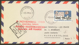 Air France 1965 Paris - Marrakech First Flight Cover - Primeros Vuelos