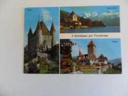 Thoune : Trois Châteaux Au Lac De Thoune - Thun