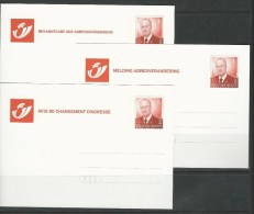 Belgique: Entiers Postaux  -   Avis De  Changement D´adresse - Aviso Cambio De Direccion