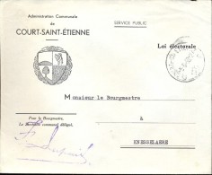 Enveloppe Omslag Gemeente Court-Saint-Etienne 6-6-1959 - Enveloppes