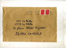 - FRANCE ROULETTES .  AFFRANCHISSEMENT COMPOSE  DE 2008 SUR DEVANT DE LETTRE . - Coil Stamps