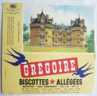 BUVARD BISCOTTES Allegees Gregoire - CHATEAU DE LUDE (SARTHE) - Biscottes