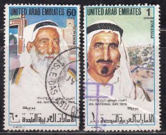 2v U.A.E. United Arab Emirates Used 1975, National Day, 60f & 1Dh, UAE Persanalities - United Arab Emirates (General)