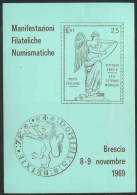 1969 Italia, Cartolina E Annullo Ufficiali Manifestazione Filatelica Brescia - Altri & Non Classificati