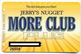 Jerry's Nugget Casino,Las Vegas, NV,  U.S.A. Older Used Slot Card, Jerrysnugget-1 - Casino Cards