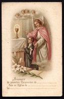 CPA  PRECURSEUR- FRANCE- FANTAISIE-  CPA  ILLUSTRÉE DE 1ere COMMUNION VERS 1900- ANGE GARDIEN- - Communie