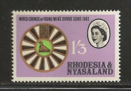 RHODESIA-NYASSALAND, 1963, Mint  Hinged Stamp(s), Young Mens' Service Club, Mich  51, #nr. 493 - Rhodesia & Nyasaland (1954-1963)