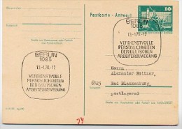 Sost. PERSÖNLICHKEITEN DEUTSCHE ARBEITERBEWEGUNG Berlin 1976 Auf DDR Postkarte P 81A - Cartoline - Usati
