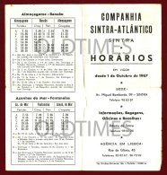 PORTUGAL - COMPANHIA SINTRA-ATLANTICO - HORARIOS - 1967 OLD SCHEDULE - Europe
