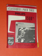 Rare Livret Publicitaire Classiques Pour Tous, Disques PHILIPS, Calendrier 1957, Tampon Orléans, A La Lyre Hot - Musique