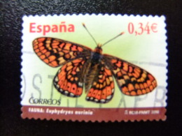 ESPAÑA Año 2010 FAUNE PAPILLON ( EUPHYDRYAS AURINIA ) YVERT Nº 4198 º FU - Oblitérés