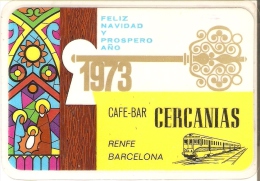 CALENDARIO DEL ESPAÑA DE RENFE DEL AÑO 1973 (CALENDRIER-CALENDAR) TREN-TRAIN-ZUG - Tamaño Pequeño : 1971-80