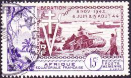 Détail De La Série - Anniversaire De La Libération Obl.  Afrique Equatoriale N° PA 57 - 1954 10e Anniversaire De La Libération