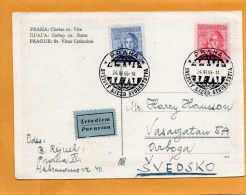 Czechoslovakia 1945 Postcard Mailed To Sweden - Covers & Documents