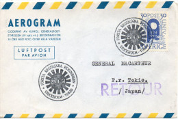 SUEDE LETTRE AVIATION STOCKHOLM-TOKIO 1951 - 1930- ... Coil Stamps II