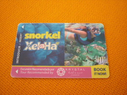 Dolphin/Fish/Snorkel/Scuba Diving - Mexico Cancun Krystal Hotel Mgnetic Key Card - Delfines